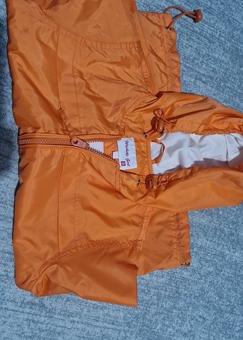 Turuncu Kapüşonlu kiz Çocuk Yağmurluk0 - Görsel 6