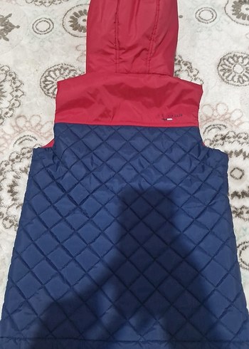 Kapitone  desenli Kırmızı-Lacivert erkek çocuk Yelek Kapüşonlu - Görsel 5
