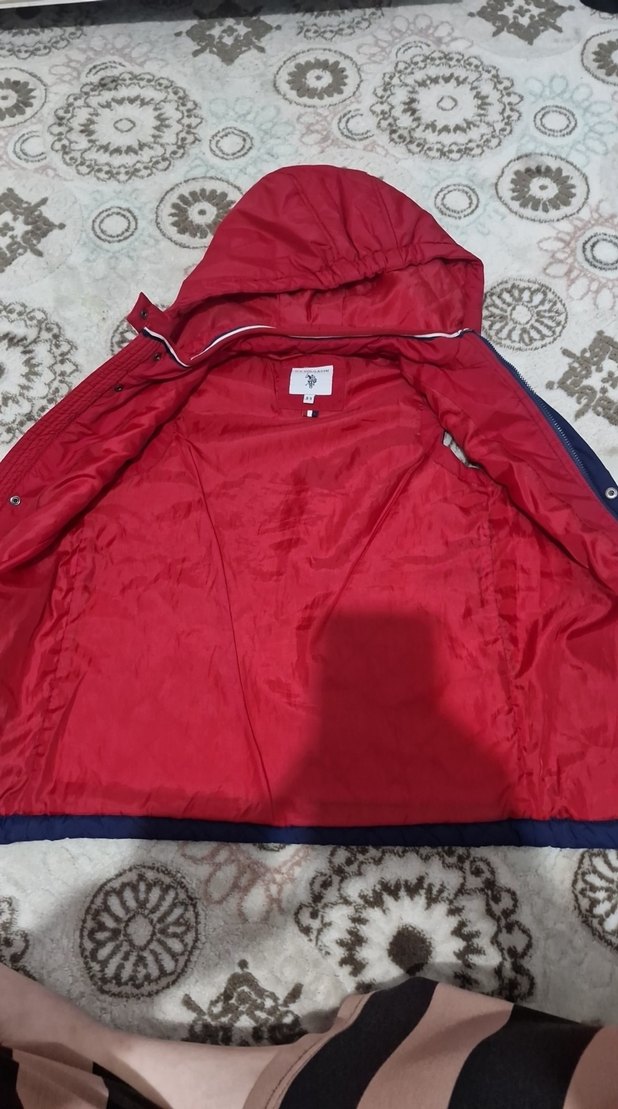 Kapitone  desenli Kırmızı-Lacivert erkek çocuk Yelek Kapüşonlu - Görsel 2