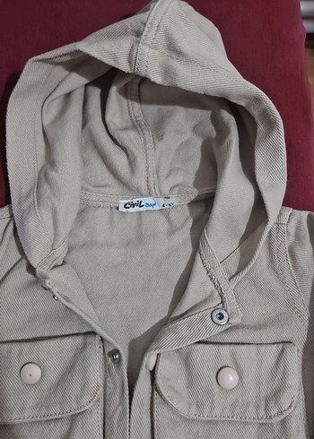 Kapüşonlu Bej Erkek Çocuk Ceket - Görsel 3