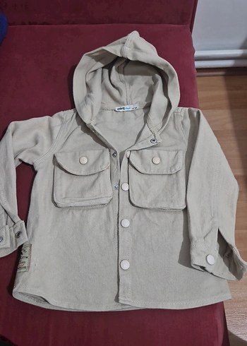 Kapüşonlu Bej Erkek Çocuk Ceket - Görsel 2