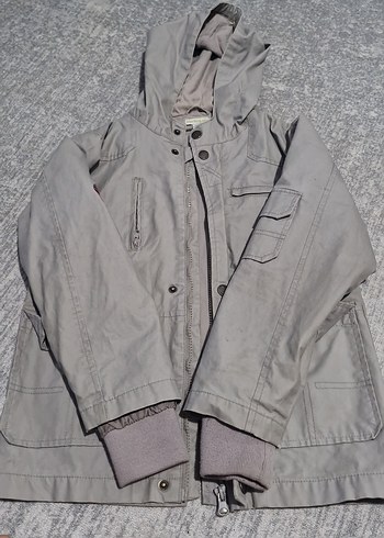 Gri Kapüşonlu Erkek Çocuk Ceketi - Görsel 2