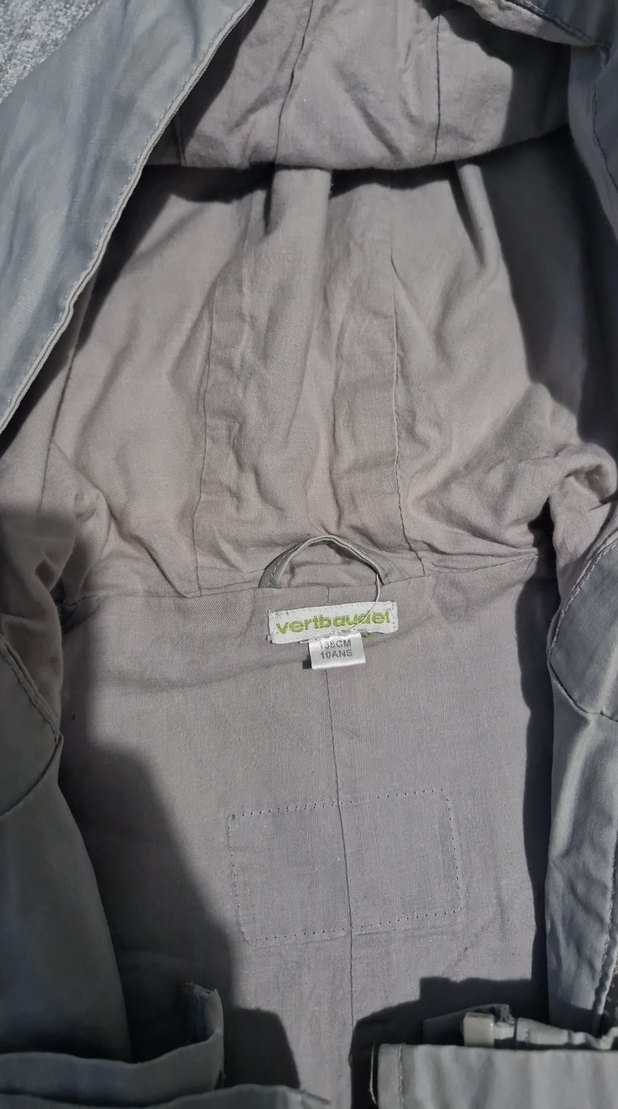 Gri Kapüşonlu Erkek Çocuk Ceketi - Görsel 4