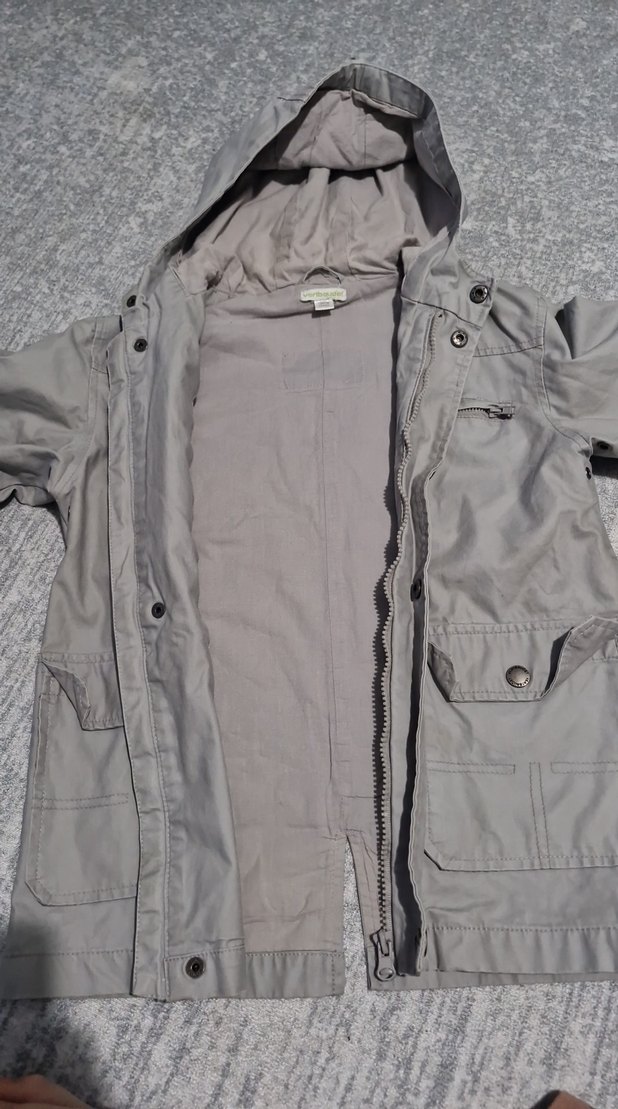 Gri Kapüşonlu Erkek Çocuk Ceketi - Görsel 3