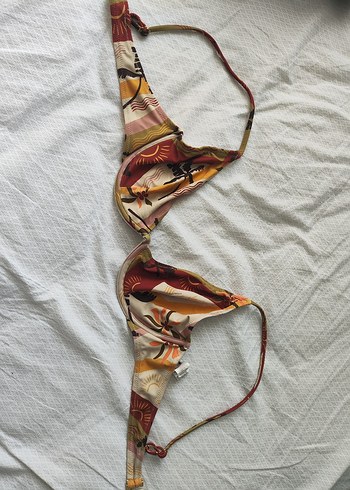 Bohem Çok Renkli Drapeli Bağlamalı Bikini Üstü