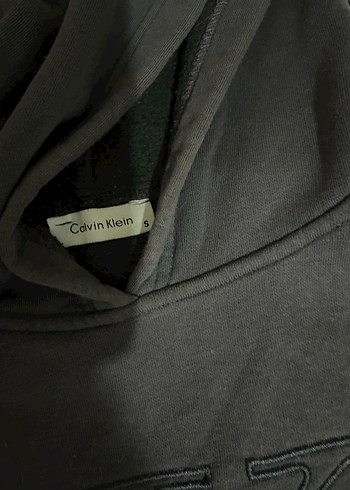 Gri Kapüşonlu ck Kadın Sweatshirt - Görsel 3