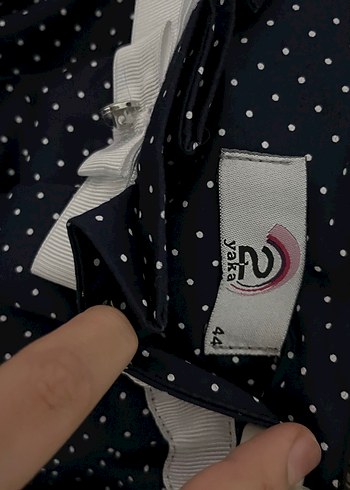 Lacivert Puantiyeli Uzun Pilili Kadın Etek - Görsel 5