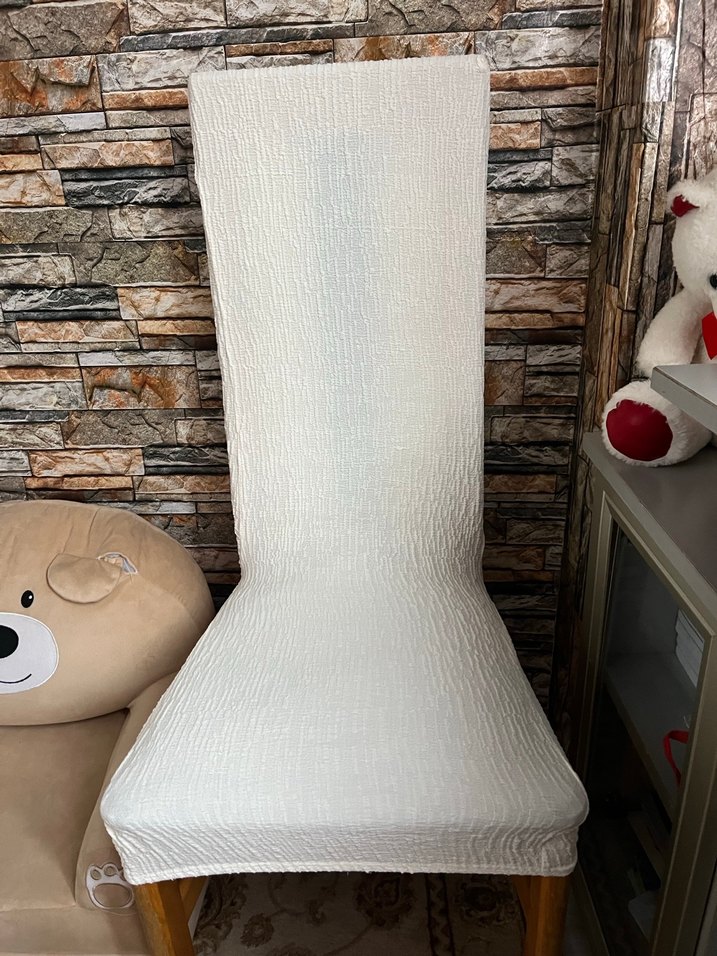 Bohem Tarzı Beyaz sandalye örtüsü 4 li - Görsel 5