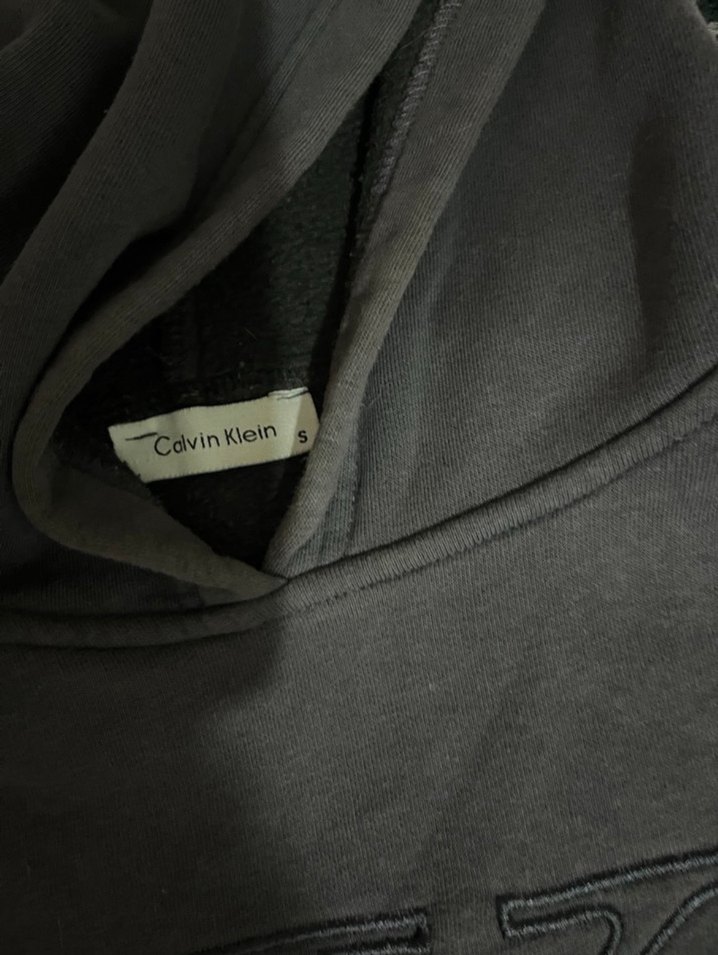 Gri Kapüşonlu ck sweatshirt - Görsel 3