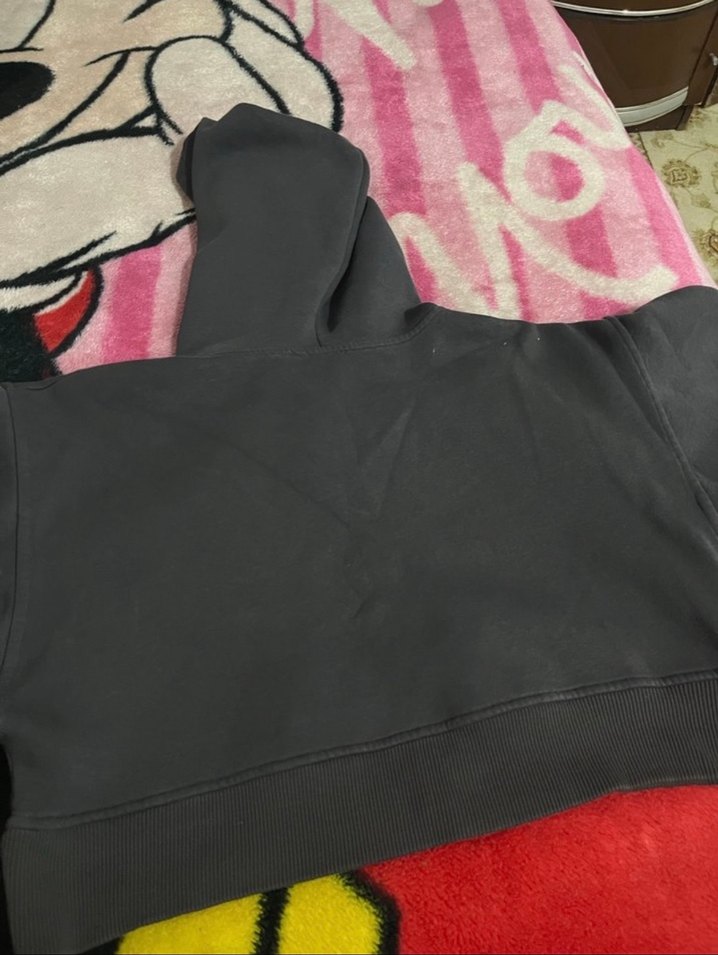 Gri Kapüşonlu ck sweatshirt - Görsel 2