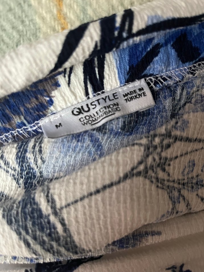 Mavi Çiçekli Volanlı Mini Etek - Görsel 4