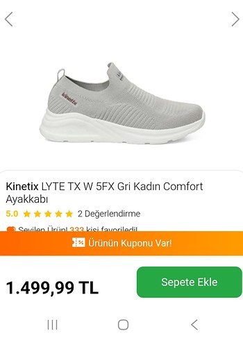 Kinetix LYTE TX W 5FX Gri Kadın Spor Ayakkabı