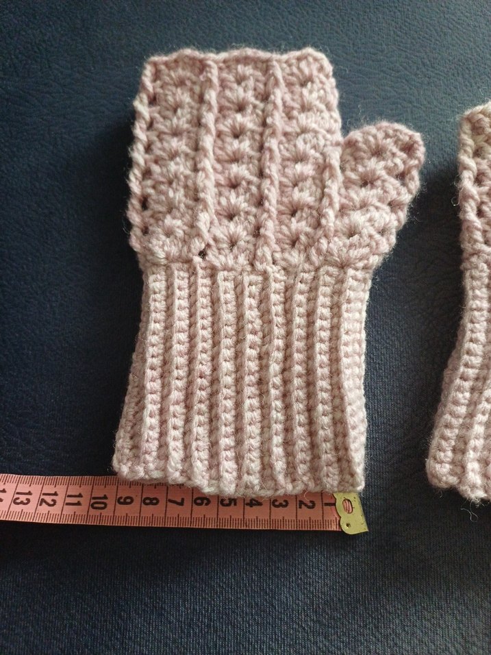 Pembe Örgü Bohem Parmaksız Eldiven - Görsel 4