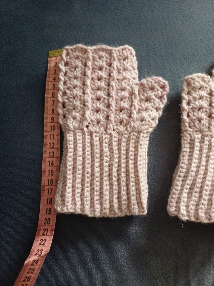 Pembe Örgü Bohem Parmaksız Eldiven - Görsel 5