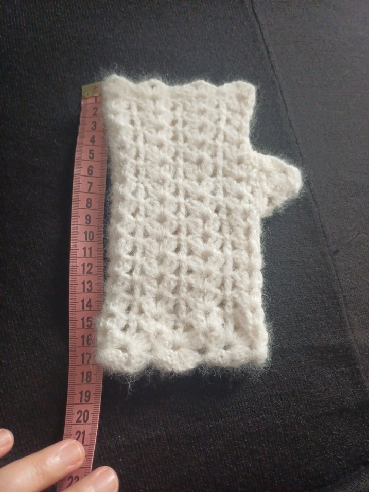 Moher yün beyaz parmaksız eldiven - Görsel 5