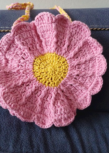 Pembe el örgüsü  çocuk çanta - Görsel 2