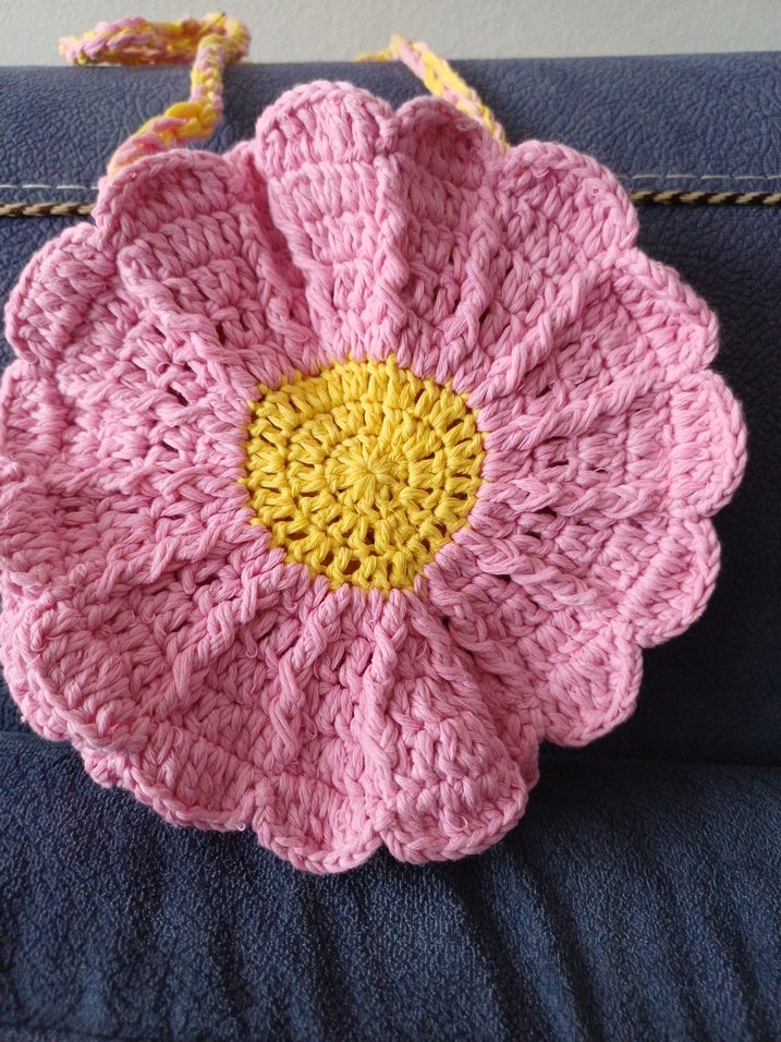 Pembe el örgüsü  çocuk çanta - Görsel 2