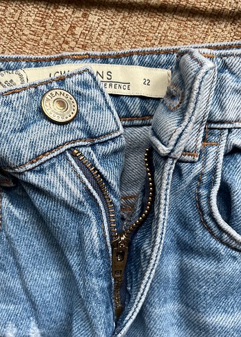 xs Beden mavi Renk Nakışlı Mavi Mini Denim Şort