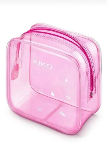 KIKO Pembe Şeffaf Makyaj Çantası