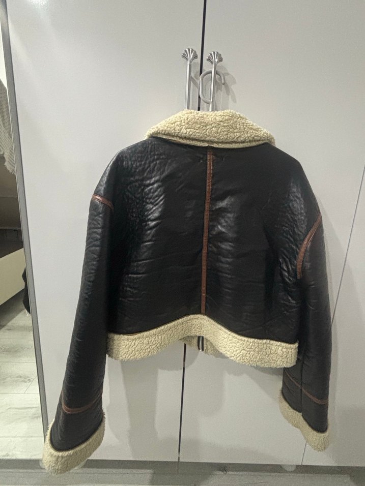 Kürklü Deri Kadın Mont - Görsel 4