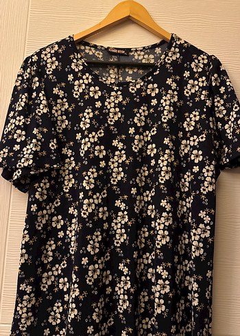 Siyah Çiçek Desenli Midi Bohem Elbise - Görsel 2