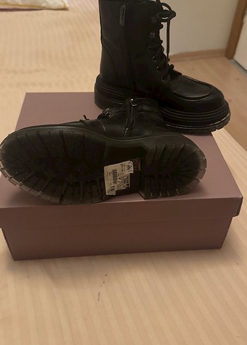 Siyah Deri Goth Platform Topuklu Kadın Bot - Görsel 5