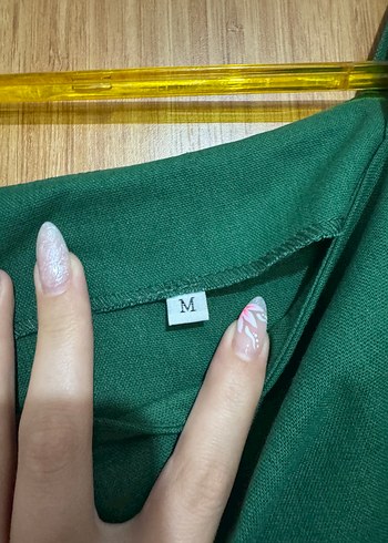 m Beden Yeşil Uzun Askılı Kadın Elbise