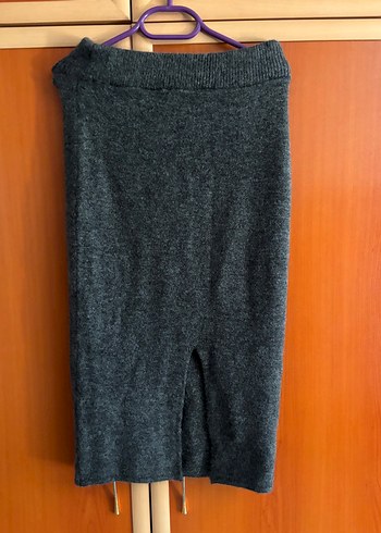 Gri Triko Midi Hamile Eteği - Görsel 2