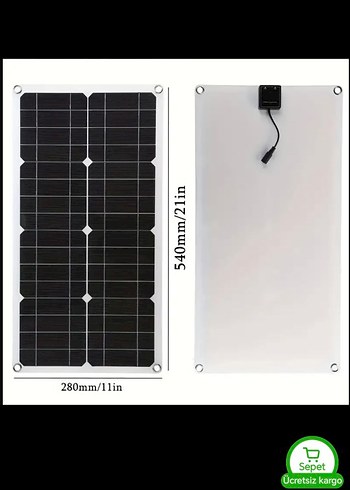 Beyaz Taşınabilir Esnek Güneş Enerjili 80 w - Görsel 2