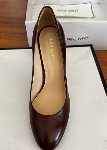 39 Beden kahverengi Renk Nine West Kahverengi Deri Topuklu Stiletto