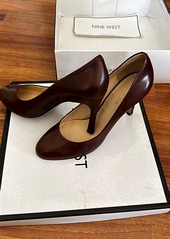 Nine West Kahverengi Deri Topuklu Stiletto