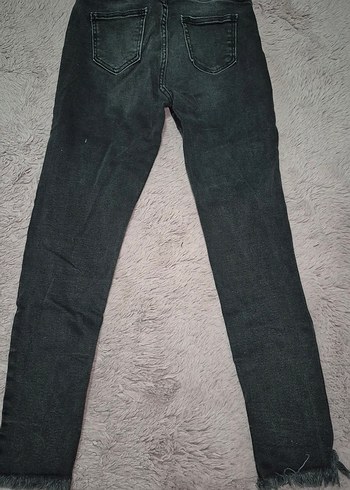 Gri Yırtık Detaylı Kadın Denim Jean - Görsel 2