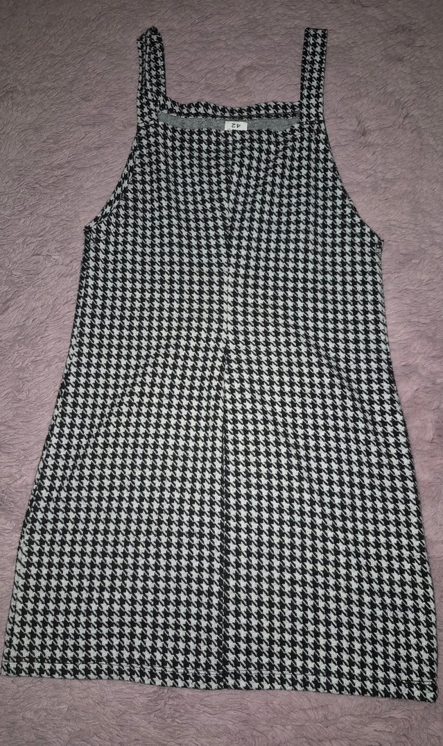 Ekose Desenli Gri Midi Örme Elbise - Görsel 2