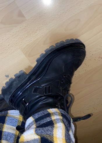 DERIMOD Siyah Platform Topuklu Kadın Bot - Görsel 3