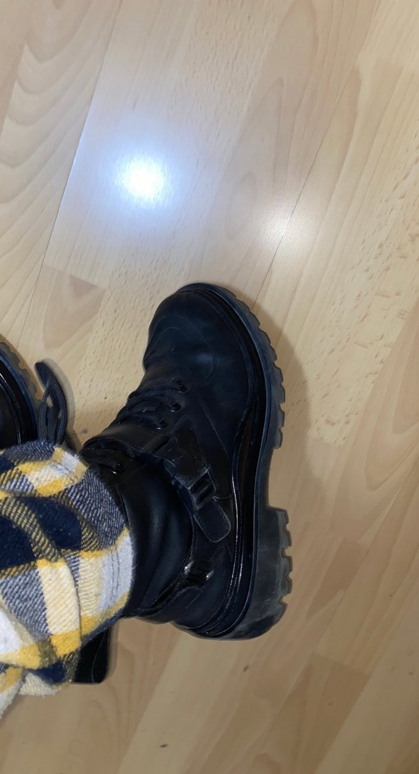 DERIMOD Siyah Platform Topuklu Kadın Bot - Görsel 2