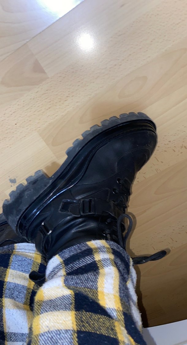 DERIMOD Siyah Platform Topuklu Kadın Bot - Görsel 3