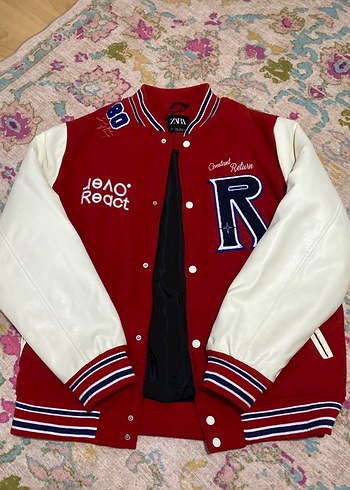 Kızlar İçin Kırmızı Street Wear Ceket - Görsel 2