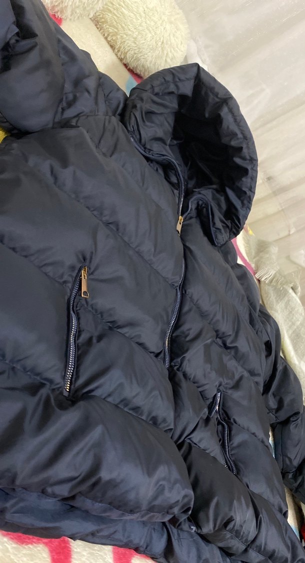 Boynwr Kadın Lacivert oversıze  Kışlık Mont - Görsel 4