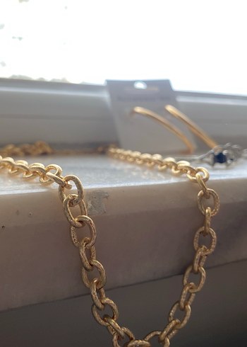 Parıltılı Altın Zincirli Bohem Kadın Takı Seti - Görsel 4