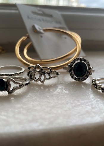 Parıltılı Altın Zincirli Bohem Kadın Takı Seti - Görsel 2