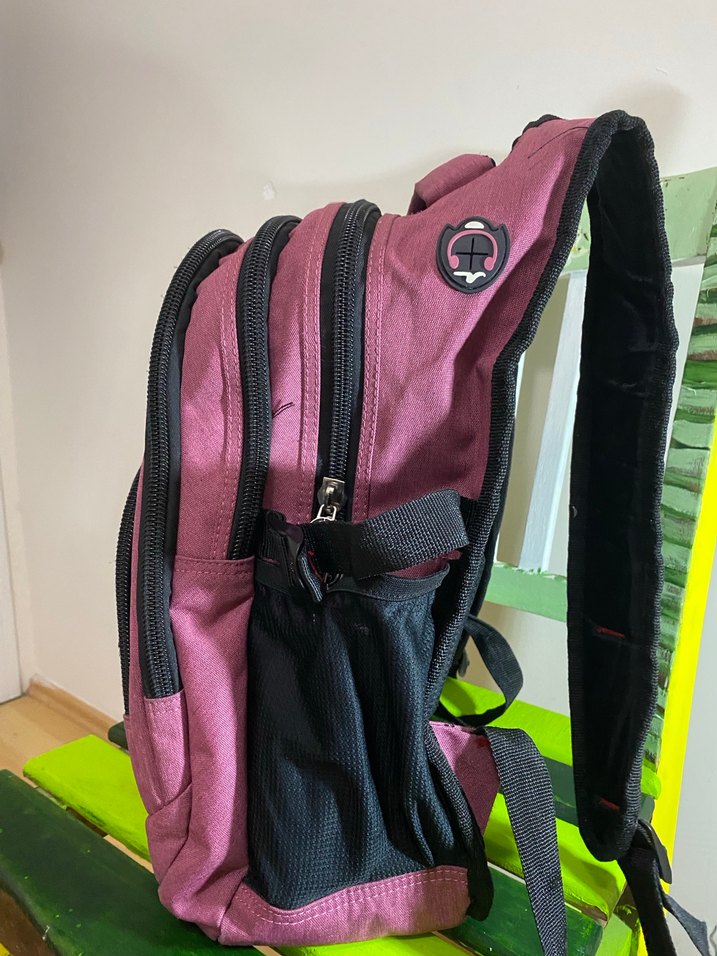 Fermuarlı Mor Kadın Sırt Çantası - Görsel 3