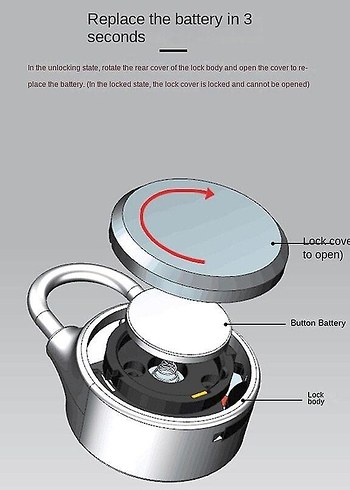 OSALADİ Kablosuz Anahtarsız Telefon Kontrollü Bluetooth Kilit - Görsel 2