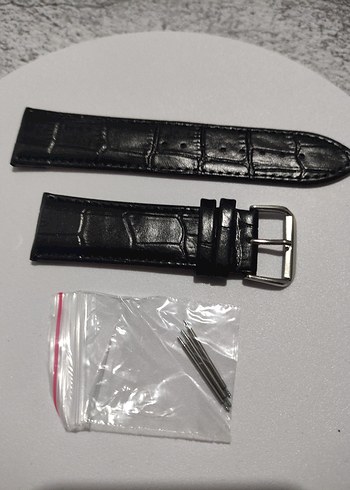 24mm Deri Kadın&Erkek Unisex Siyah Kol Saati Kordonu - Görsel 5