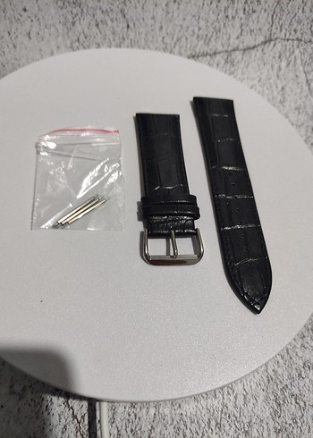 24mm Deri Kadın&Erkek Unisex Siyah Kol Saati Kordonu - Görsel 3