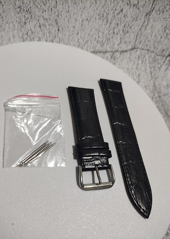 24mm Deri Kadın&Erkek Unisex Siyah Kol Saati Kordonu - Görsel 2