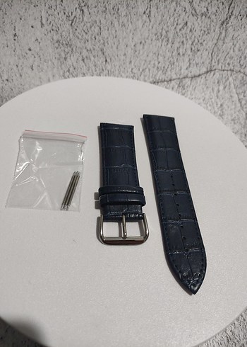 24mm Deri Kadın&Erkek Unisex Lacivert Kol Saati Kordonu - Görsel 2