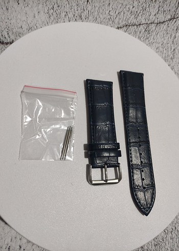 24mm Deri Kadın&Erkek Unisex Lacivert Kol Saati Kordonu - Görsel 3