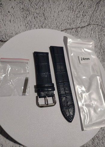 24mm Deri Kadın&Erkek Unisex Lacivert Kol Saati Kordonu - Görsel 4