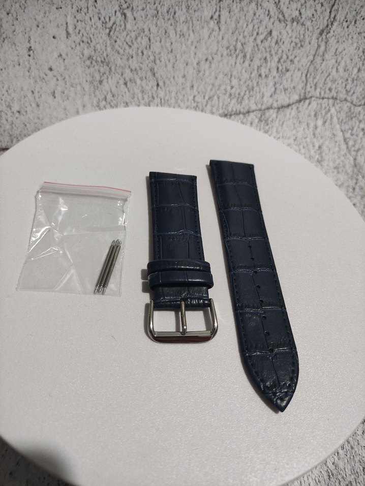 24mm Deri Kadın&Erkek Unisex Lacivert Kol Saati Kordonu - Görsel 2