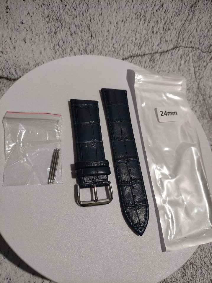 24mm Deri Kadın&Erkek Unisex Lacivert Kol Saati Kordonu - Görsel 4